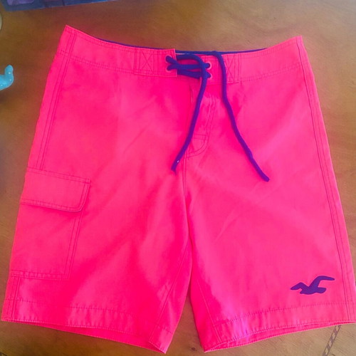 Hollister men's swim shorts, pink, size M