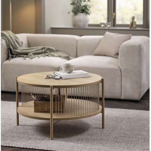 Coffee table with storage, like new, modern round design