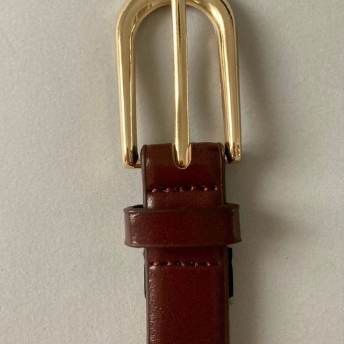 H&M women's belt like new, burgundy-brown with gold buckle