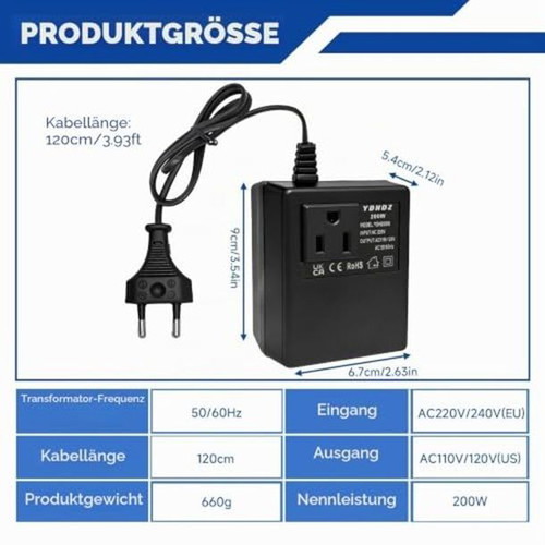 Diconu Voltage Converter 220V to 110V 200W like new