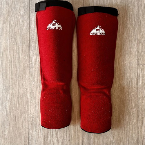 Twins Small Leather Shin Guards used with elbow pads and groin guard