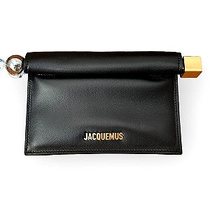 JACQUEMUS La Petite Pochette Rond μαύρη δερμάτινη τσάντα αυθεντική και καινούργια