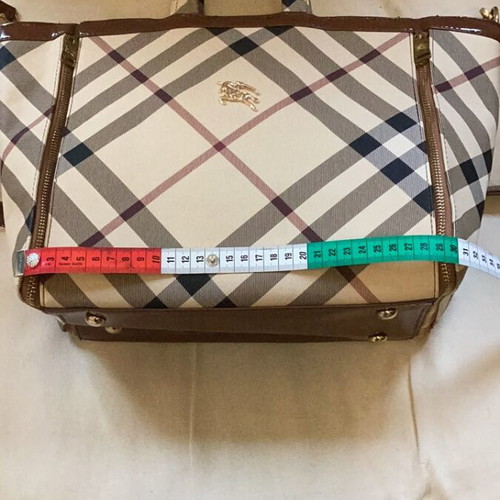 Plaid shoulder bag new, beige and brown with gold details