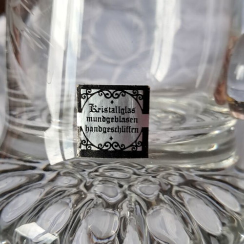 Kristallglas 500 ml beer glass like new with pewter lid