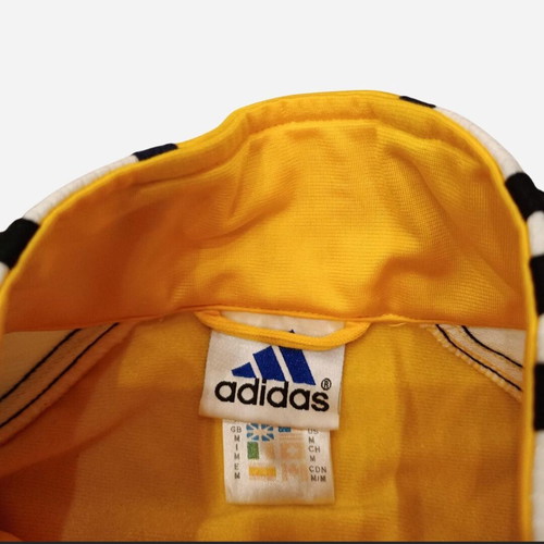 Adidas vintage track jacket used, yellow and white with removable sleeves