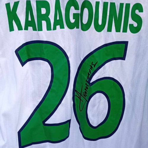 Georgios Karagounis 2000-2001 signed jersey used, LEGEND EUROPEAN 2004