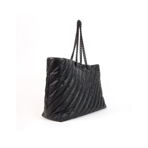 Balenciaga Crush leather shoulder bag like new, black quilted