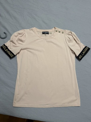 Karl Lagerfeld short sleeve top like new, beige and pink, size S