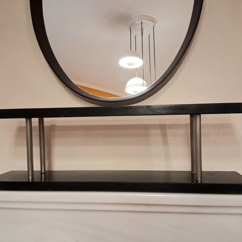 Vintage hanging two-tier shelf with formica surfaces