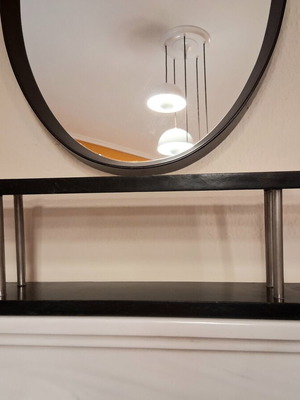 Vintage hanging two-tier shelf with formica surfaces