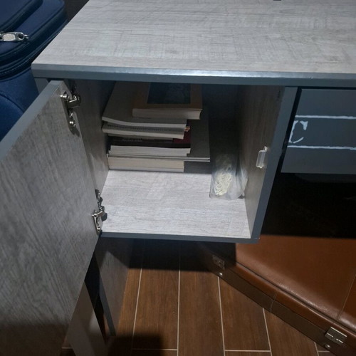 Work Desk like new with Shelf, Wooden Gray-Rustic