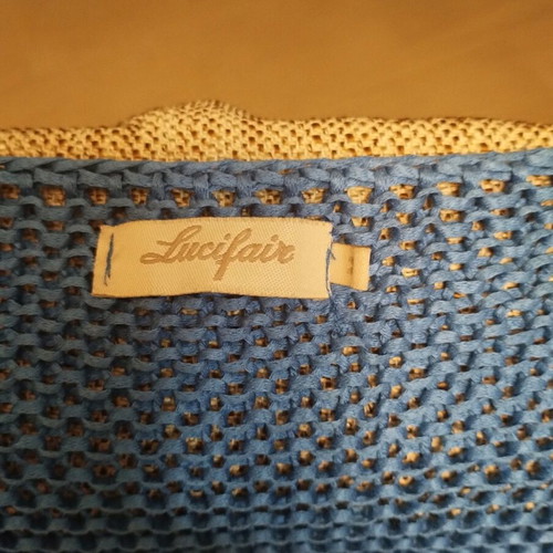 Knitted sweater from mesh size M like new, blue