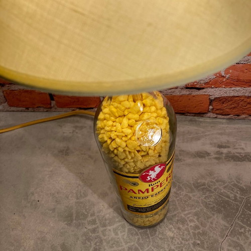 Desk lamp made from Pampero rum bottle new