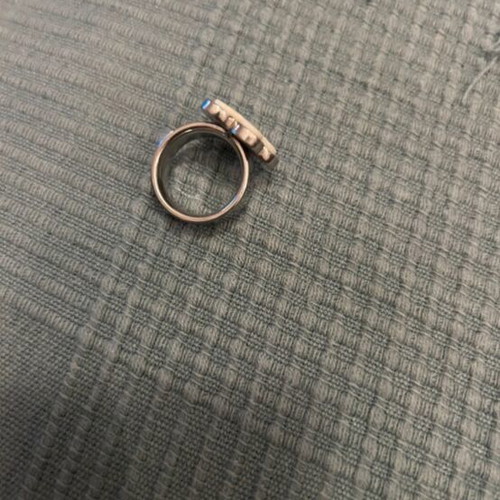 Folli Follie ring like new, stainless steel, white silver