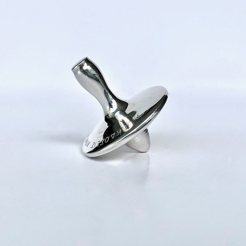 Set of 2 silver decorative items 900 & 925 used, duck and spinning top