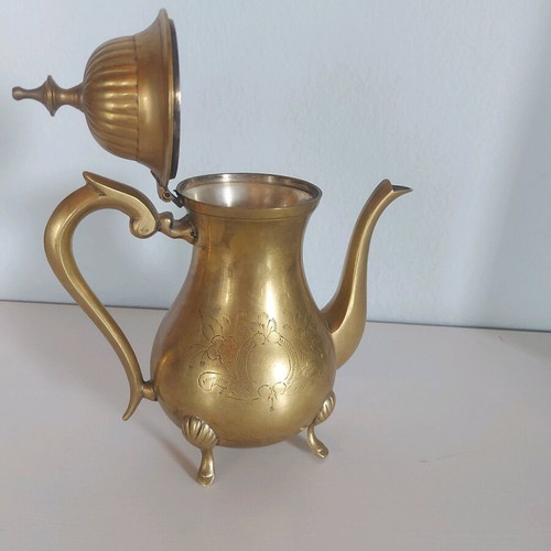 Vintage brass pitcher decorative used