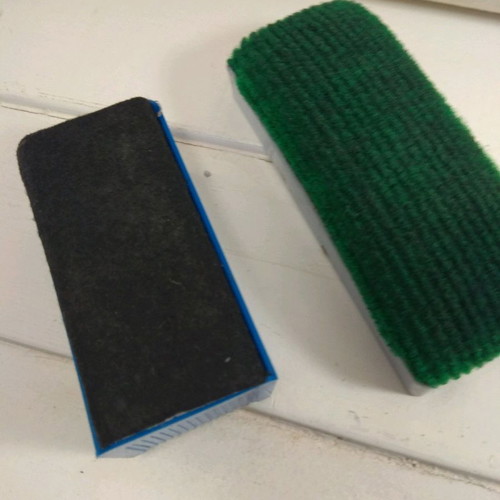 Whiteboard sponges used, two, lightly used