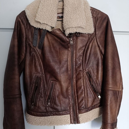 Bershka Aviator Jacket like new, brown with shearling lining
