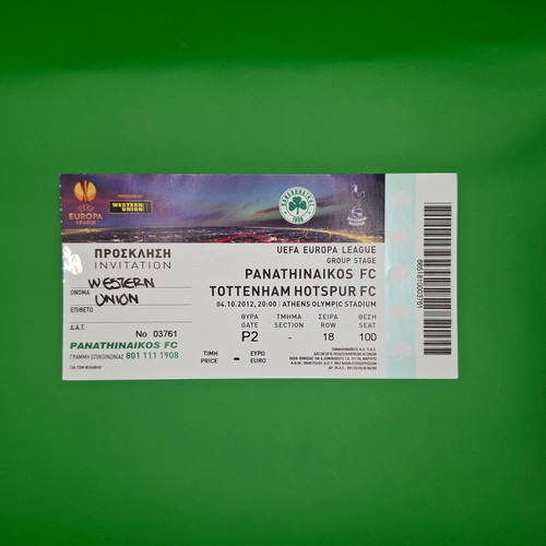 Panathinaikos Tottenham Invitation used, Europa League 2012-2013