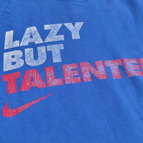 Nike T-shirt M used, blue with worn graphics