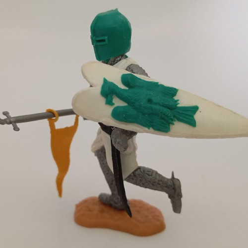 Timpo Toys medieval knights 2 figures used, 1970s