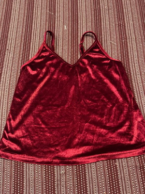 Velvet top new, red, size M