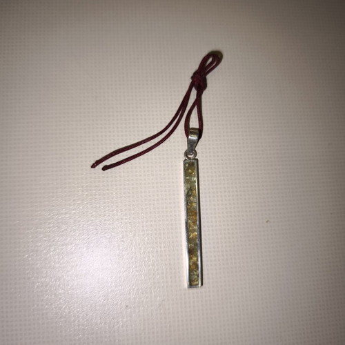 Silver pendant with liquid glass and semi-precious stones used