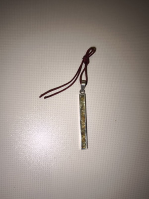Silver pendant with liquid glass and semi-precious stones used