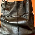  Μαύρη δερμάτινη τσάντα ώμου