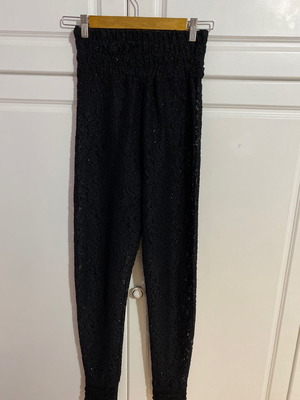 Pants with rhinestones used, high waist, lace, size S, the jerkins