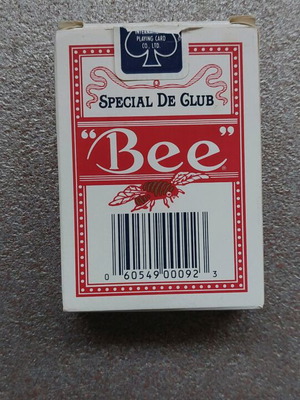 Playing cards used, pack of 4