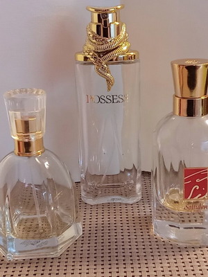 Oriflame vintage glass perfume bottles set of 3