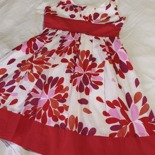 Portmans girls' dress size 8 years, like new, cotton, white and red