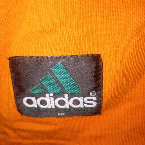 Adidas Equipment vintage unisex cotton t-shirt used, orange, M/L