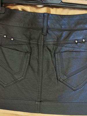 Eco leather mini skirt, black, size S 36 8