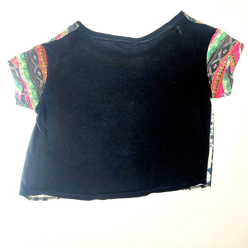 Crop top with colorful tribal patterns, size S, like new
