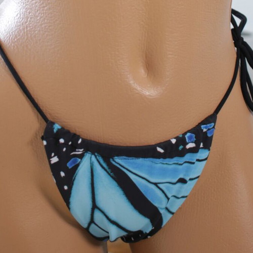 Bikini 2-piece new with blue monarch butterfly pattern