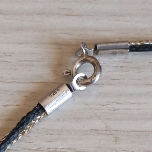 Silver 925 Pendant Necklace with Triple Cord New