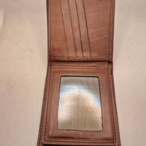 Men's leather wallet made of Argentinian leather, brown, new