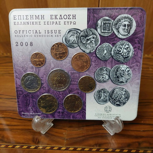 Greece Euro 2008 coin set in blister new