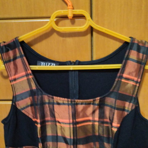Winter dress used, size 38, black and orange