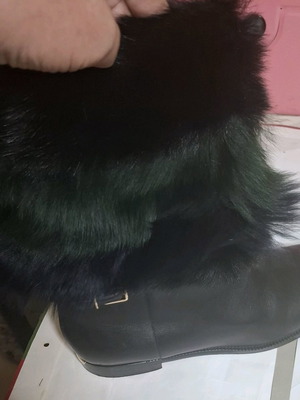 Μποτάκια με γούνα Burberry δερμάτινα, σαν καινούργια, μέγεθος 41, μαύρα
