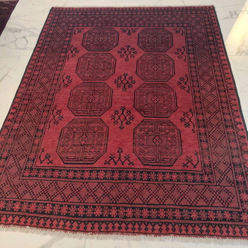 Bukhara handmade rug like new, burgundy 1.50x1.80