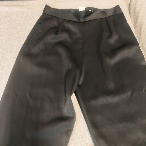 Satin suit new, black, slim fit jacket and pants