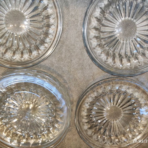WMF Diadem 24% Crystal Carved Glass Plates like new, set of 12