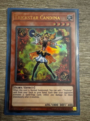 Trickstar Candina YuGiOh card in perfect condition