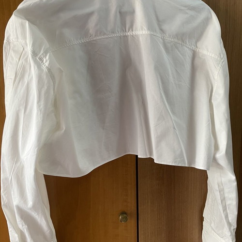 Zara crop shirt medium white like new