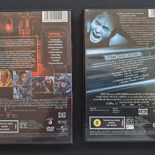 Pitch Black & Chronicles of Riddick DVD like new, sci-fi horror action