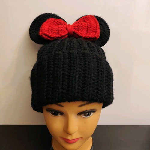 Minnie Mouse hat and scarf new set, 50% wool and 50% acrylic