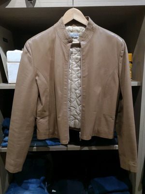 Jacket leather camel used, size M-L